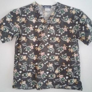 Dog Bark Bark Scrub Top Scrubs Size Small